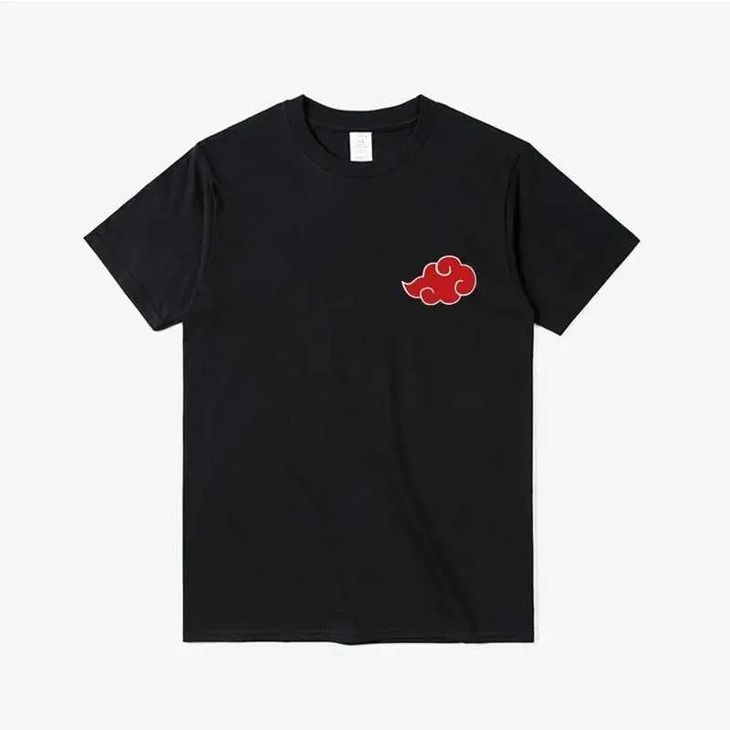 T-shirts pour hommes Japon Anime Akatsuki Symboles Cloud imprimées Men T-shirts Strtwear Short Slve T Shirts 2021 hommes femmes surdimensionnées t Tops Sporty T240506