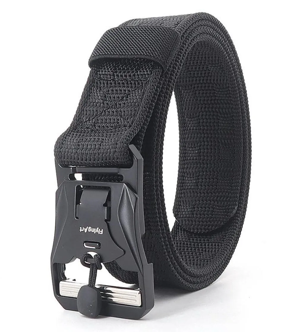 Belts Classic Mens Magnetic Buckle Tactical Belt Quick Lock And Release Breathable 38cm Waist Strap Unisex Outdoor Sport Cinto6458235