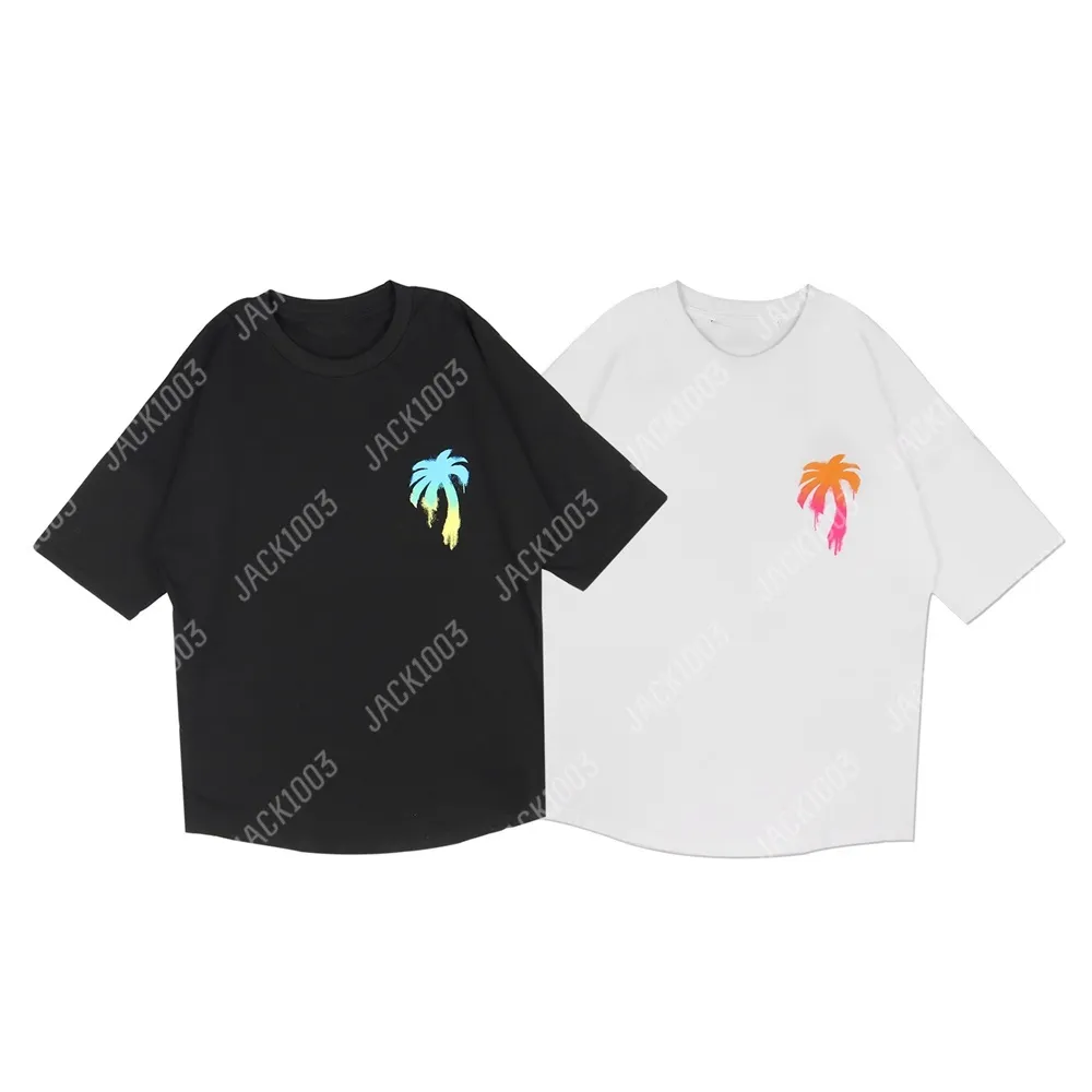 Palm Pa 24sss Summer Rainbow Palm Letter Printing Logo Camise