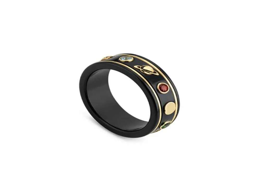 Unisex ring för man kvinna bee ringar designer smycken gåva svart vit keramisk ring mode tillbehör8055262