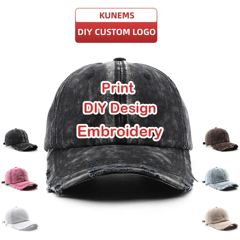 Kunems Customized Hut gestickt gedruckte Herren und Damen Baseballhut Marke Design DIY SOMMER SUN HAT RETRO COWBOY HAS UNISEX 240429