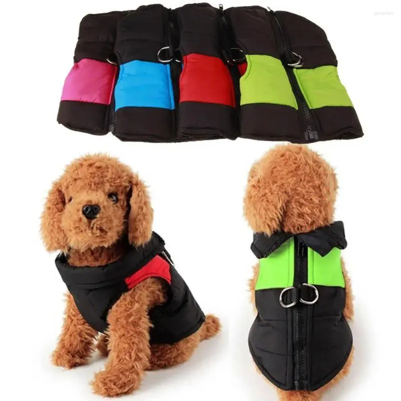 Abbigliamento per cani Gacca da cucciolo per animali domestici impermeabili inverno abiti da inverno vestito con cerniera imbottita per cani di piccola taglia