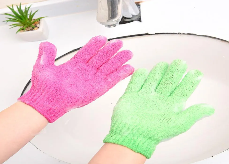 Nettoyage des ménages exfoliants gants de lavage de la peau Corgène de bonbons couleurs baignoires mitaines massage massage spa gants de doigts de bain yy2096537