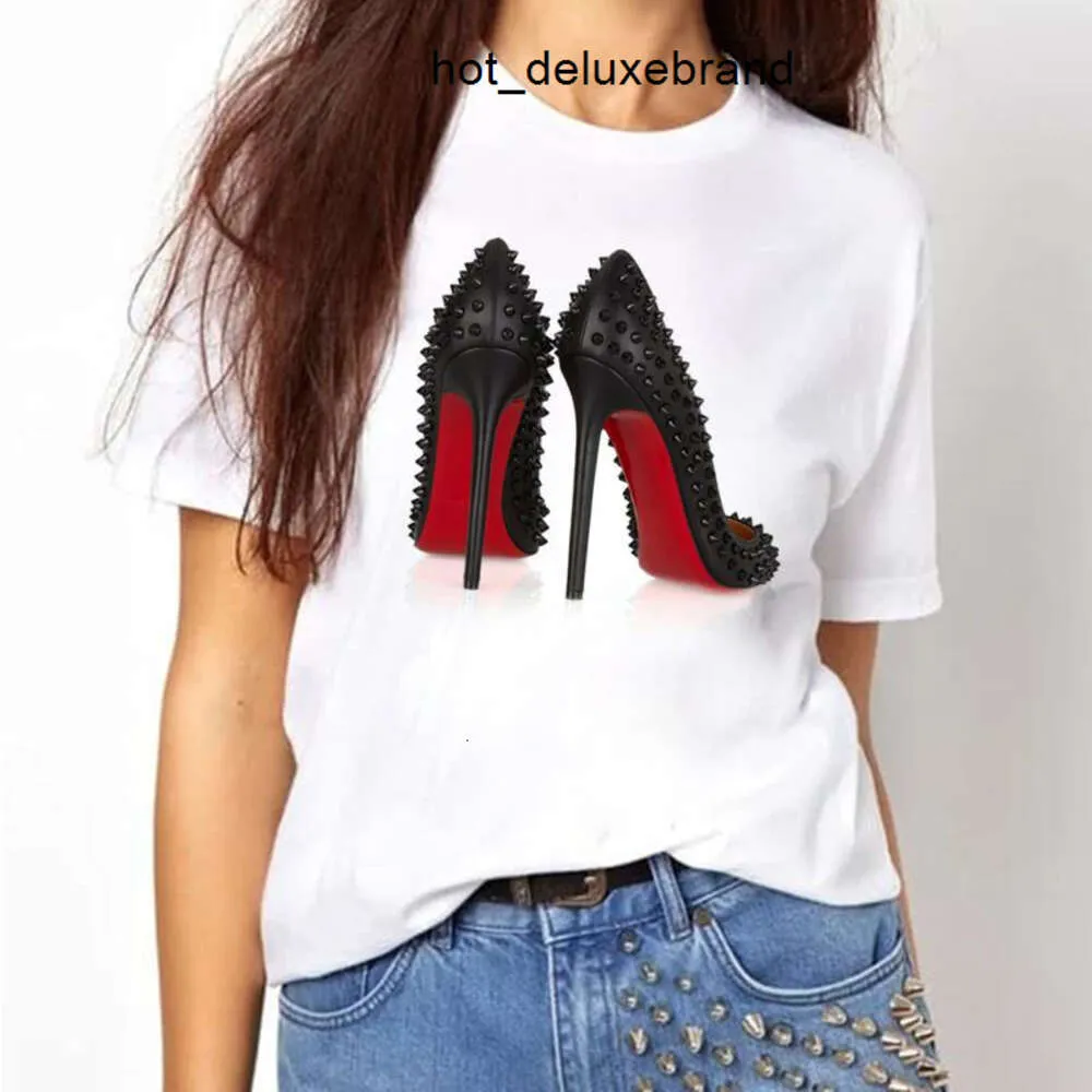 prada balmain burberry celine chanel miu miu loewe gucci fendi Вы T-shirt féminin 2023 est aquarelle High Heels Chaussures imprimer la mode Femme Femmes 90