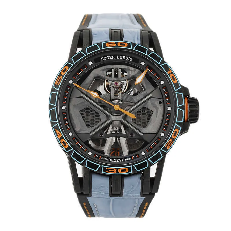 Designer Luxury Watches for Mens Mechanical Automatic Roge Dubui Calfexcalibur Spiderseries Titanium Alloy/carbon Fiber Watch 45gauge Diameter