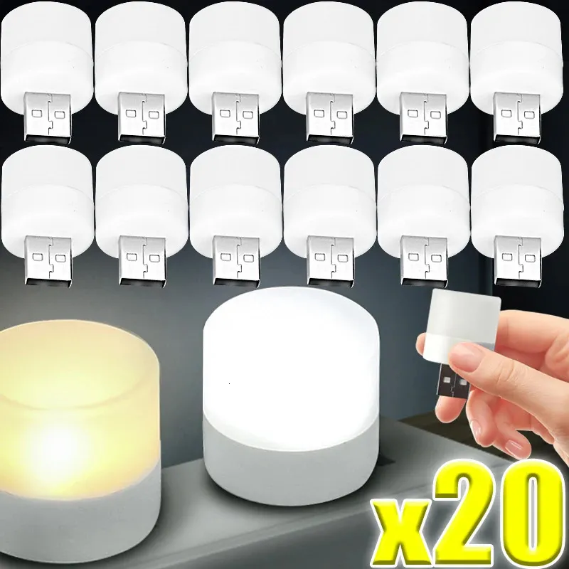 201PCS Small USB Night Light LED LED LIDADAS COMPUTADOR PLUG -PLOWING POWER MOBELE PLUG -PLUGIN ROUN