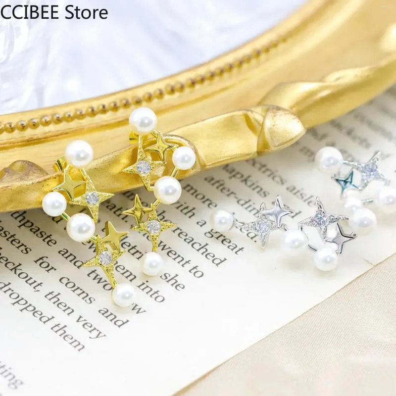 Stud Earrings Small Stars And Temperament Pearl Ins Style French Vintage Premium Sense Light Luxury Fashion