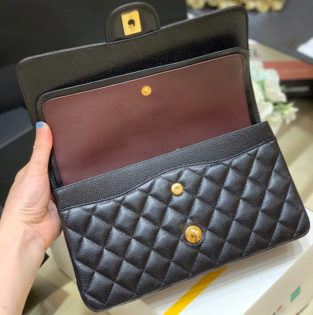 Top Custom Luxury Designer Black Leather Handbag 5A Leather