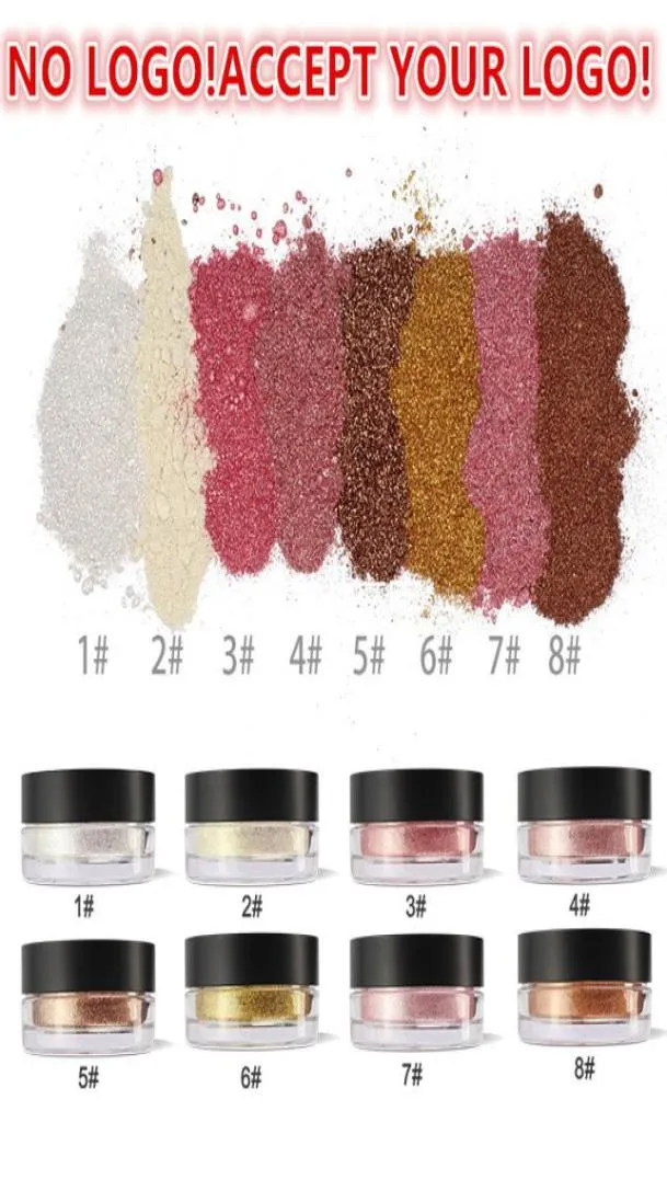 Geen merk 8Color High Pigment Highlighters Face Shimmer Losse Bronzers Powder Accepteer uw logo4005916