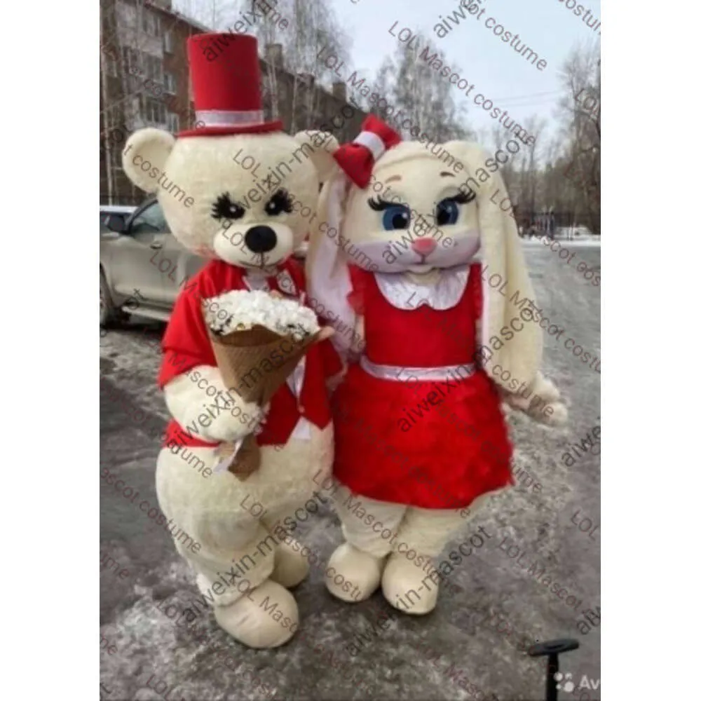 Maskottchenkostüme sowohl Mädchen als auch Jungenbär und Hase Maskottchen Kostüm Kostüm für Erwachsene Größe