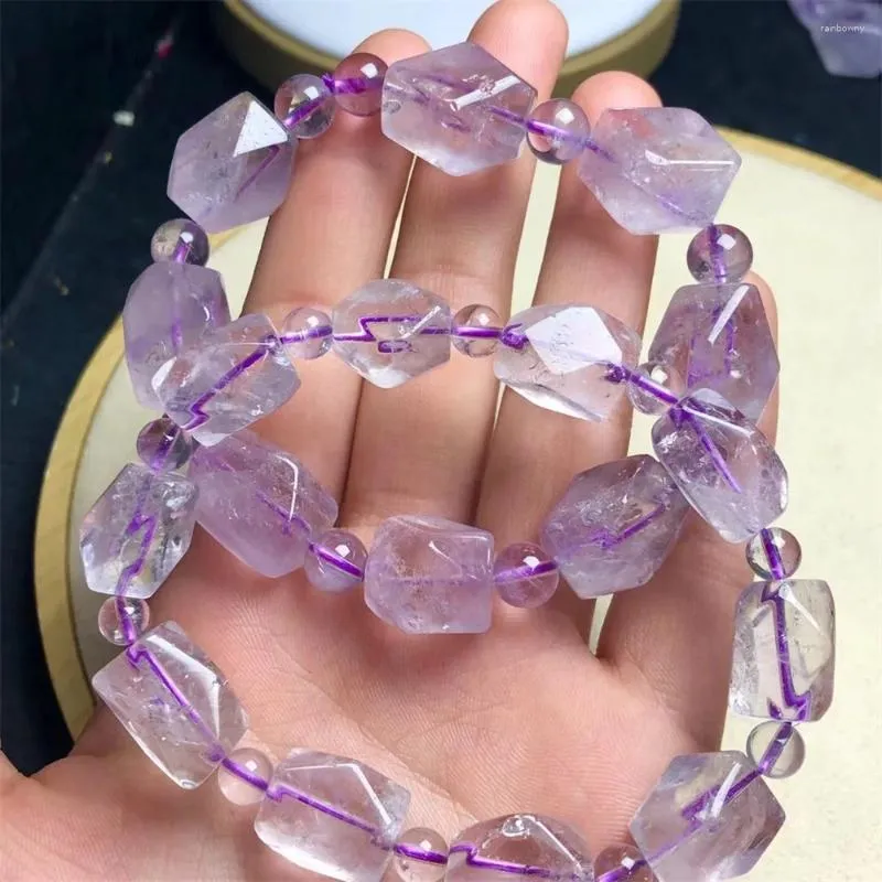 Bracelets de liaison Natural Freeform Lavender Amethyst Quartz Bracelet Crystal Reiki Stone Fashion Bijoux Fashion Gift Goad for Women 1PCS