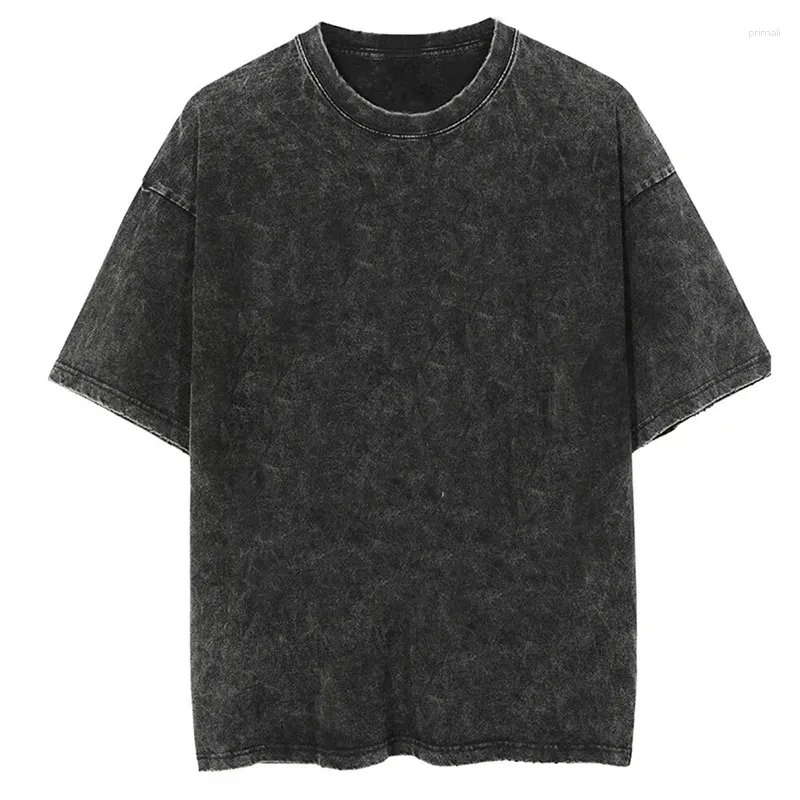 T-shirts pour hommes T-shirt coton de lavage à l'acide vintage pour hommes Femmes Summer Casual Oversize Tees Tshirt Short à manches