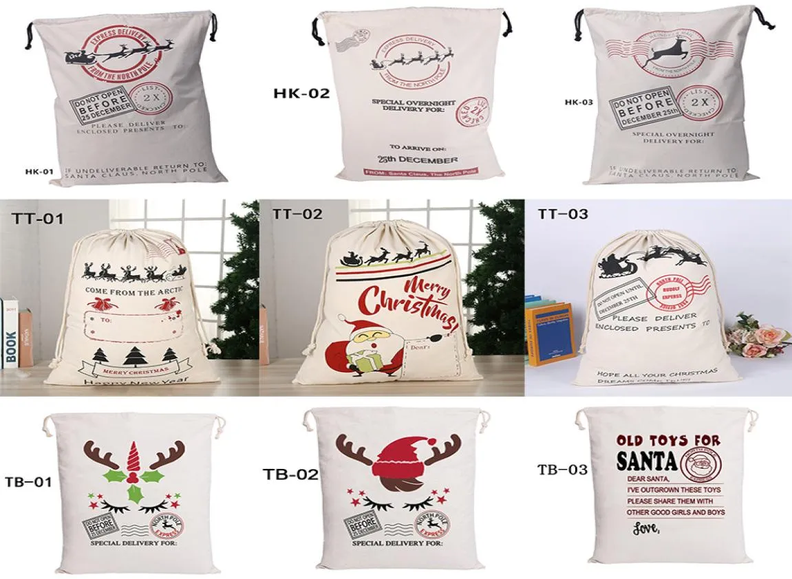 Entiers 10 styles Sacks de Noël Santa Claus Candy Sacs de pommiers Cartoon Sack Sack Festival Cadeaux pour amis2242732