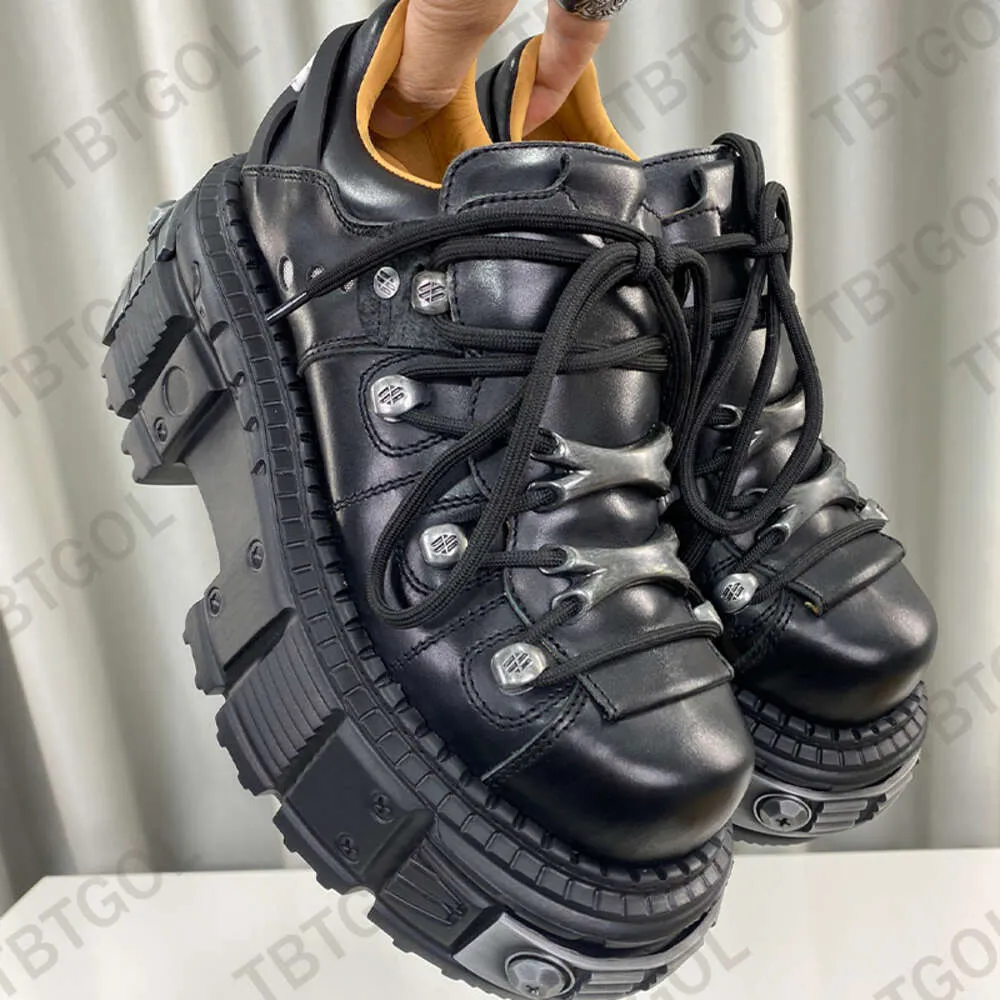 靴 new rock dress shoes punk leather shoes Unisex Punk Rock Skull Retro Leather Shoes – Freaks Clothing