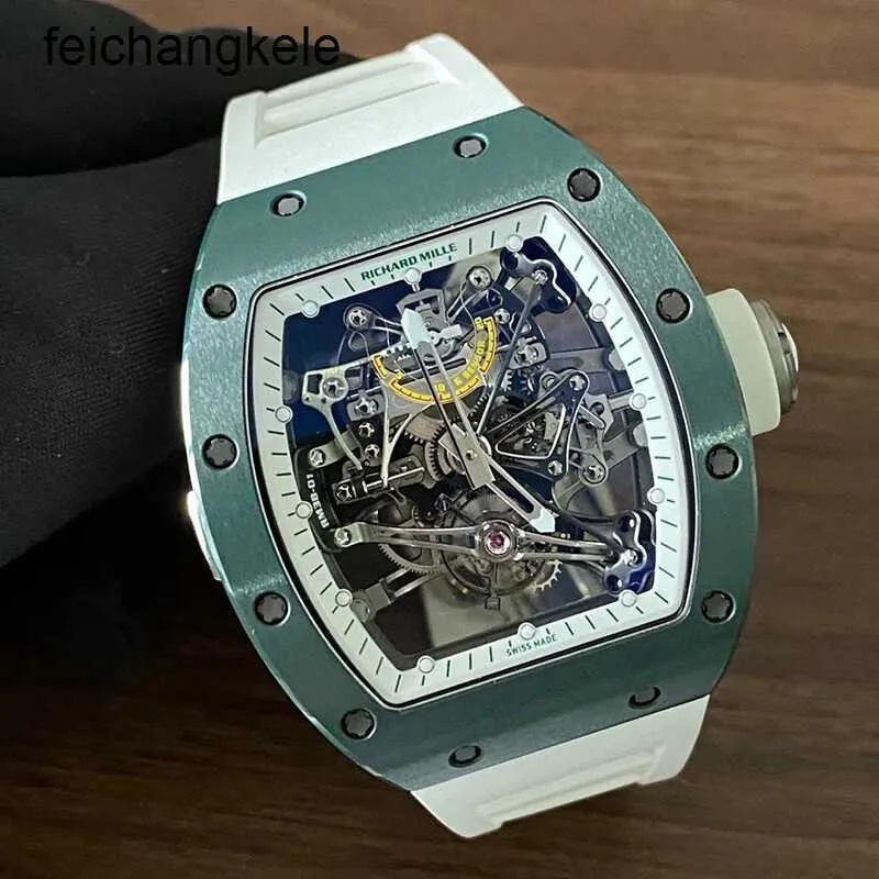 Limited Edition Dark Green Ceramic Watch Rare Manual Mechanical Rm3801 Tourbillon