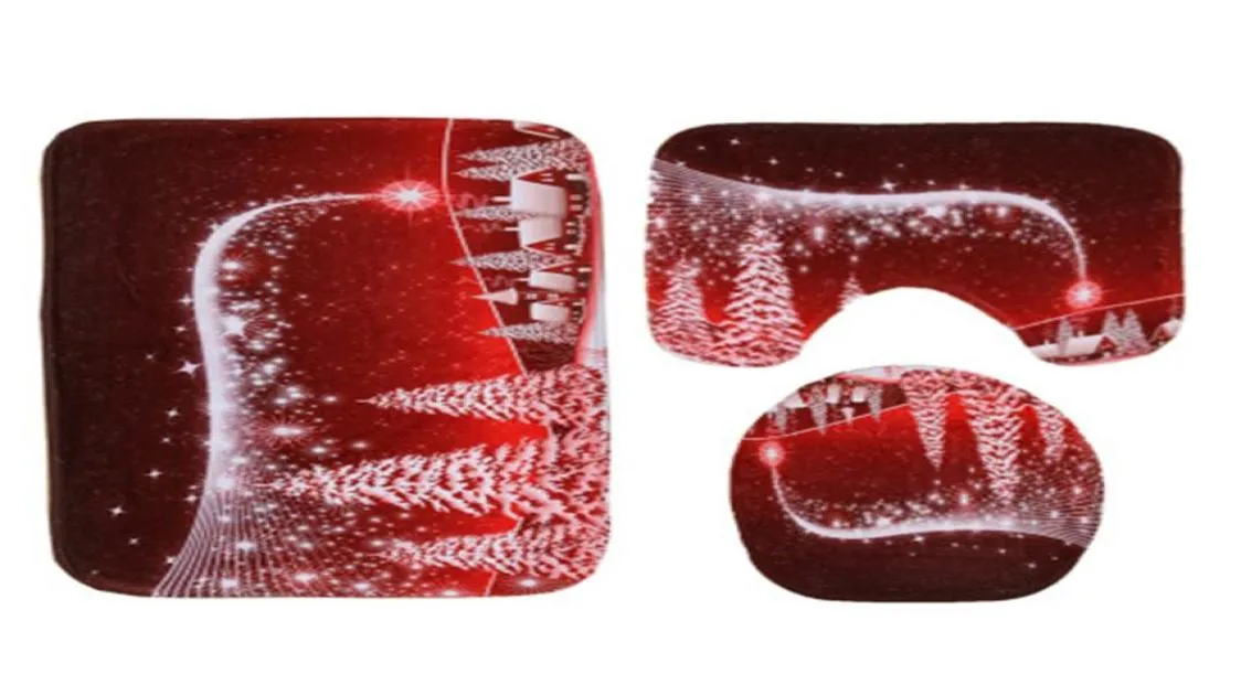 Tappeto sedile del bagno di Babbo Natale tappeto natalizio decorazione padmatura da cartone animato 3 pcsset acqua assorbimento d'acqua e tappeto a prova di scivolo tapis de53526402