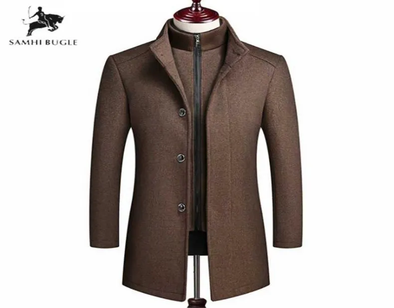 Mens Wool Winter Coats Jackets 2020 Fashion Highend Leisur Long Sections Coat Wool Winter Vest Liner Coats Män plus storlek 4XL8608526