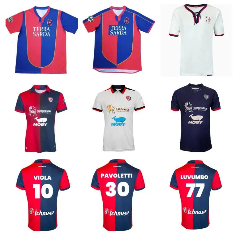 23 24 Cagliari Soccer Jerseys Zola Gobbi Joao Pedro Simeone 03 04 05 Retro 2023 2024 Fcfootball Shit