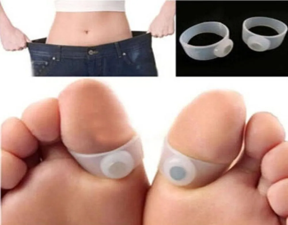 Magneet Verlies gewicht Nieuwe technologie Gezond slank verlies Toe -ringsticker Siliconen Voet Massage voeten 1 paar2pcs2287048