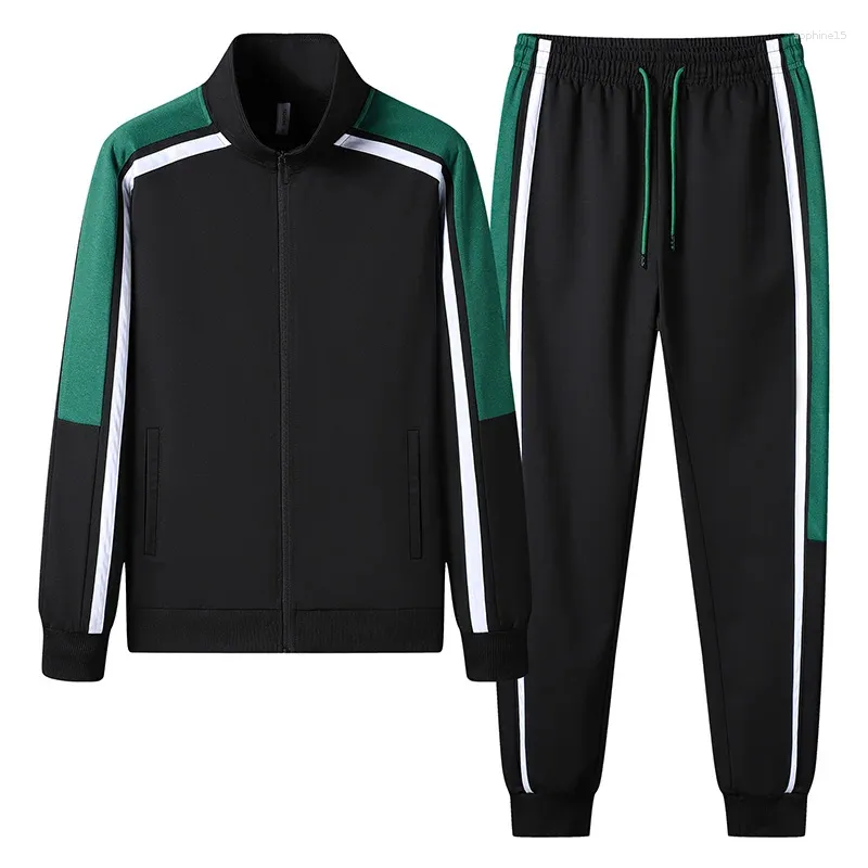 Herrspårspår Tracksuit Autumn Sportswear 2 Piece Set Men Zipper Jacket Sweatpants Brand Clothing Sweatsuit Mens Jogging Sports Suit