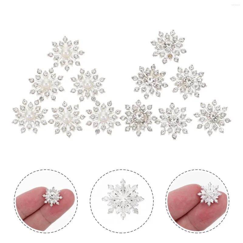 Decorative Figurines 20 Pcs Jewelry Accessories Snowflake Rhinestones Embellishments Fashion Decorations Hair Charms Material Imitation