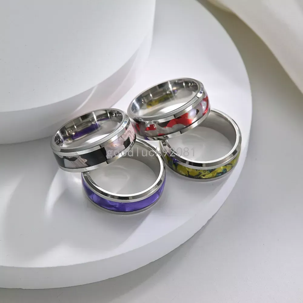 Титановые стальные натуральные каменные кольца группа из нержавеющей стали свадебное модное кольцо для мужчин женские ювелирные изделия