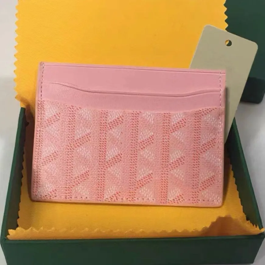Luxury Designer Card Holder Mens Mini Wallet Womens Pink Coin Purses Pink Leather Passport Holders Green Double Sided Credit Cards Mini 244o