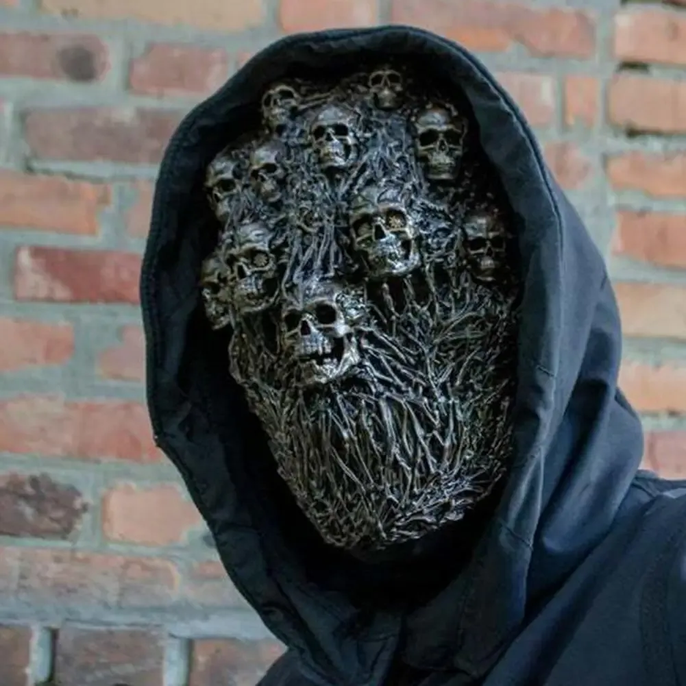 Masques Steam Skull Halloween Masque réaliste Latex Full Face Face Creeny Skull Headgear Horror Mask Party Halloween Decoration