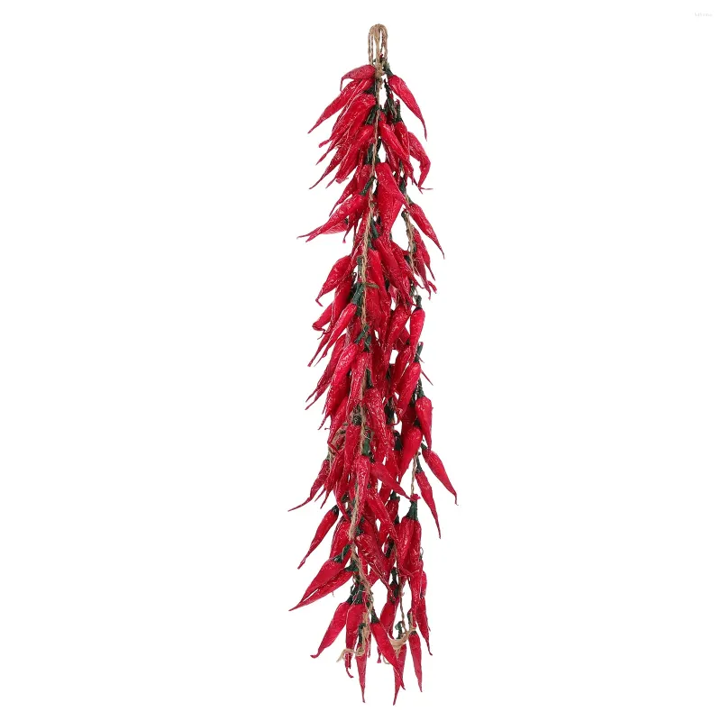 Dekorativa blommor 5 datorer Artificial Pepper Dry Chili Pendant Dinning Table Decor Simulation Red Pendants Window Dinner Dekorera bondgård