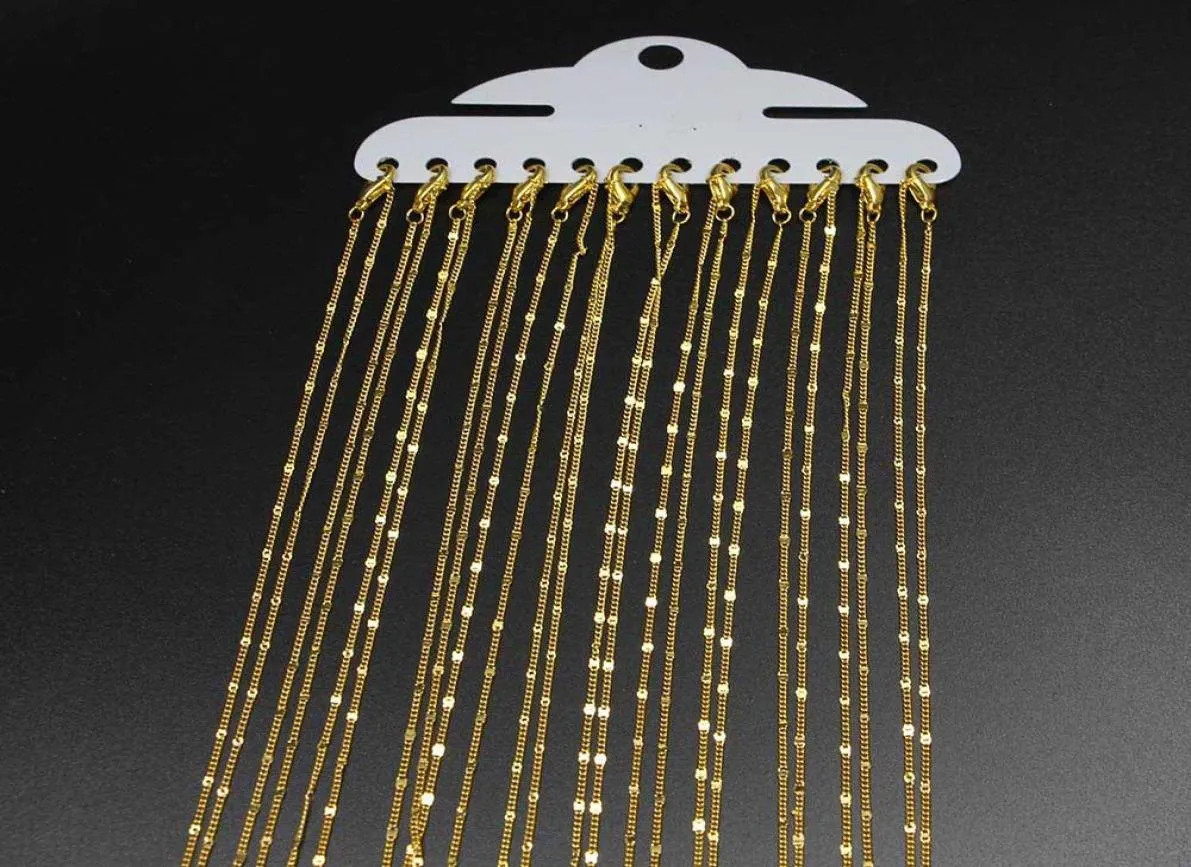 40 cm 125mm hummerlåskedja för DIY -halsbandsmycken som gör rodium guld silver färgfynd tillbehör 12pcspack6693702