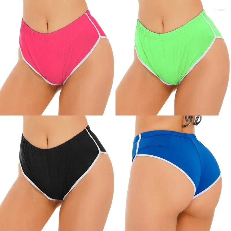 Kvinnors shorts Kvinnor Mid-Rise White Edge Booty Yoga Summer Sports Gym Workout Running Slimming Fitness Activewear Dolphin