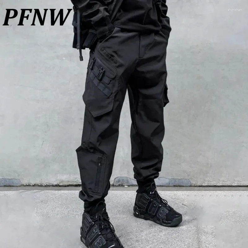 Pantalon masculin PFNW Autumn Spring Niche Design Styles Fashion Fashion Casual Cargo Tide Chic Darkwear Pants 12A5579