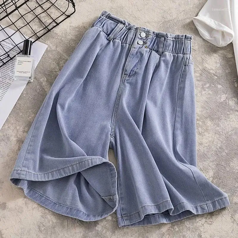 Frauen Jeans Frau Shorts Baggy Y2K Mode gerade Vintage Streetwear Knie Länge Denim Sommer Lose Damen Kurzhose U146