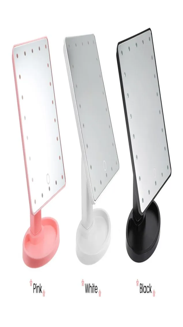 Hot 360 -graders rotation Touch SN Makeup Mirror med 16/22 LED -lampor Professional Vanity Mirror Table Desktop Make Up2699752