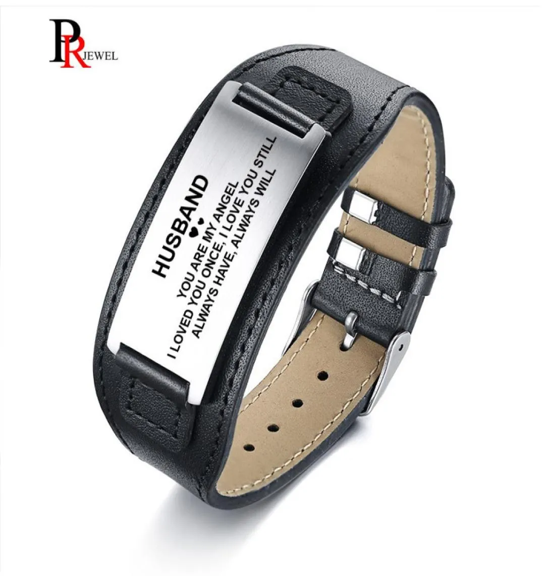 Bracelets personnalisés pour lui Homme personnalisé Bracelet de bracelet en cuir authentique réglable 5162836