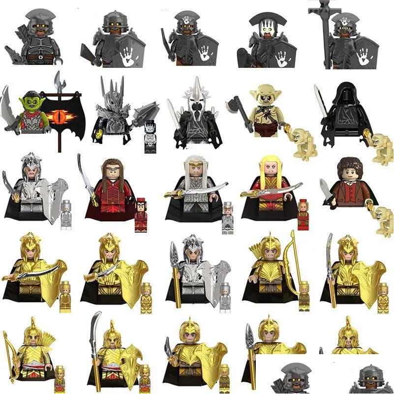 Blockerar Lord of the Rings Toy Ees Orcs Army Mini Action Figurer Buidling Bricks Toys Gift Drop Delivery Gift Model Building Otuiv