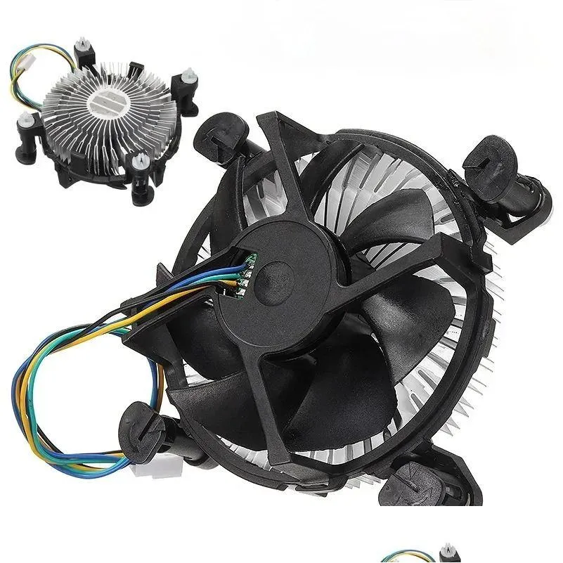 Connecteurs de câbles d'ordinateur CPU Ventilateur refroidisseur de chaleur au coeur original Core d'aluminium E97379-001 2400rpm ventilateurs Vitesse pour Intel 1156/1155/1151/775 D OTAS6