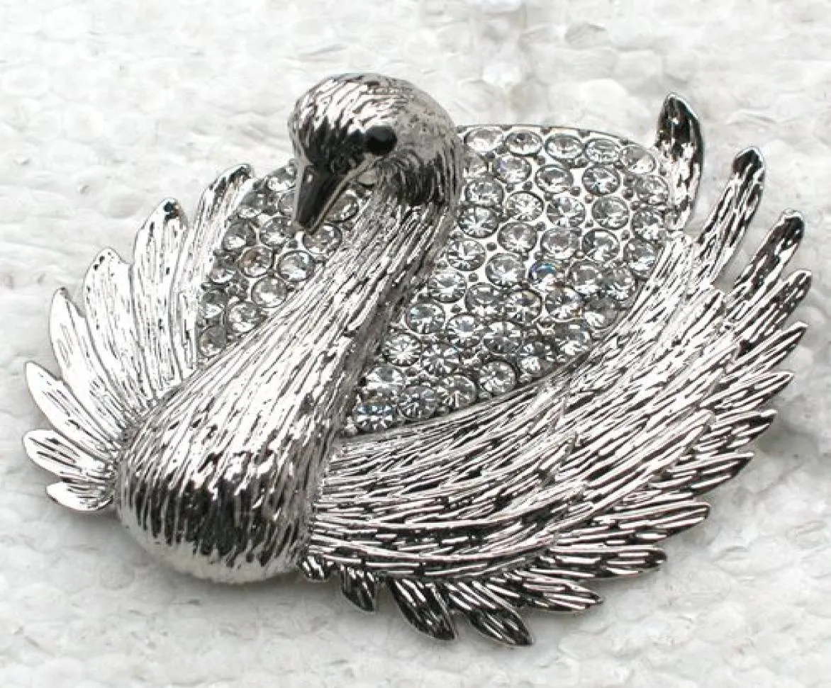 Hela modebroschen Rhinestone Swan Pin Brooches Costume Jewelry Gift C1015739860306