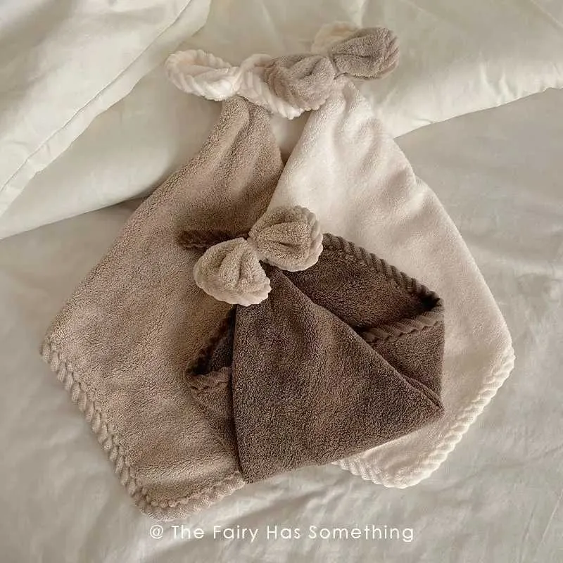 Ręczniki szaty kokardowe ręcznik koralowy polar wiszący ręcznik Wysoko chłonny szybki suszenie zagęszczony tkanina czyszcząca do domu w kuchni łazienka