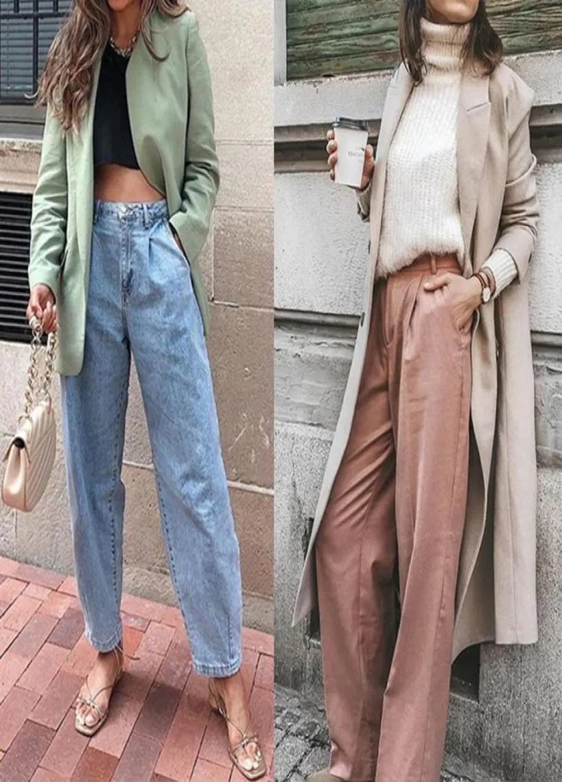 Neue Frauen Streetwear Streetwear Plissee Mom Jeans hohe Taille lose schlechte Jeans Taschen Freund Hosen lässige Damen Denimhose 7698215