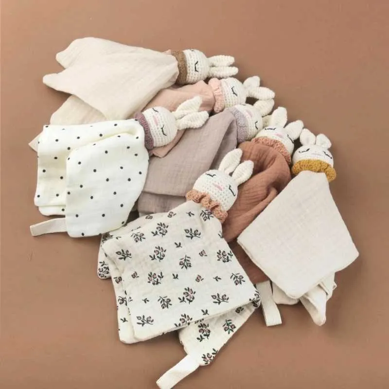Ręczniki szaty szydełkowe króliczne dziecko pielęgniarki koc bezpieczeństwa dla chłopców dziewczyna oddychająca skocz