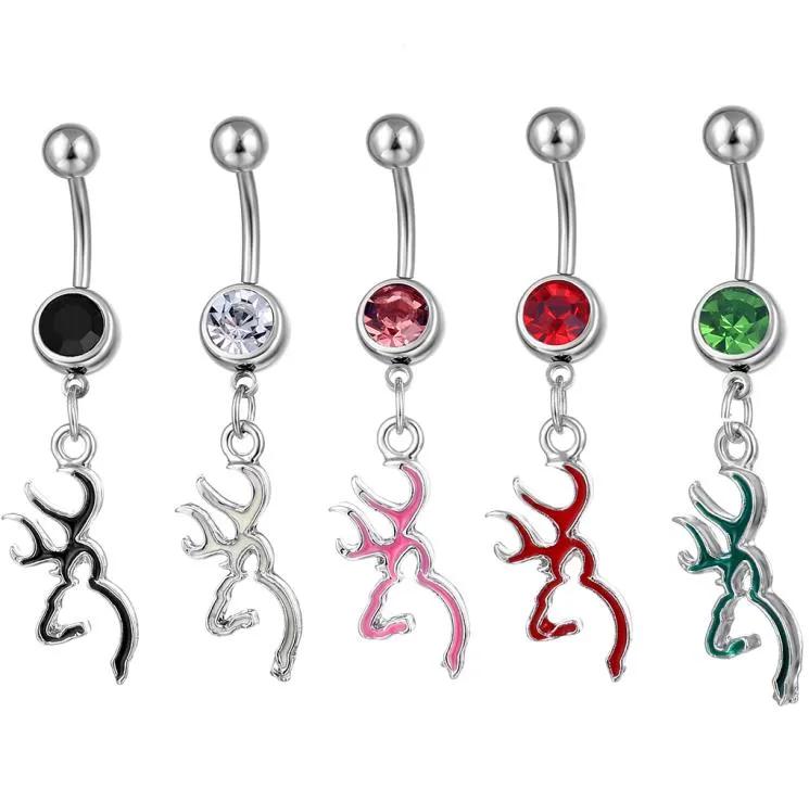 D0067 Browning Deer Belly Navel Button Ring Mix Colors0122288471