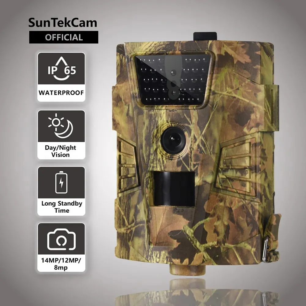 Suntekcam 1080p Hunting Trail Camera 30pcs Infraröda lysdioder 850 NM IP65 Vattentät PO -fälla för jakt lång standby -tid 14MP 240428