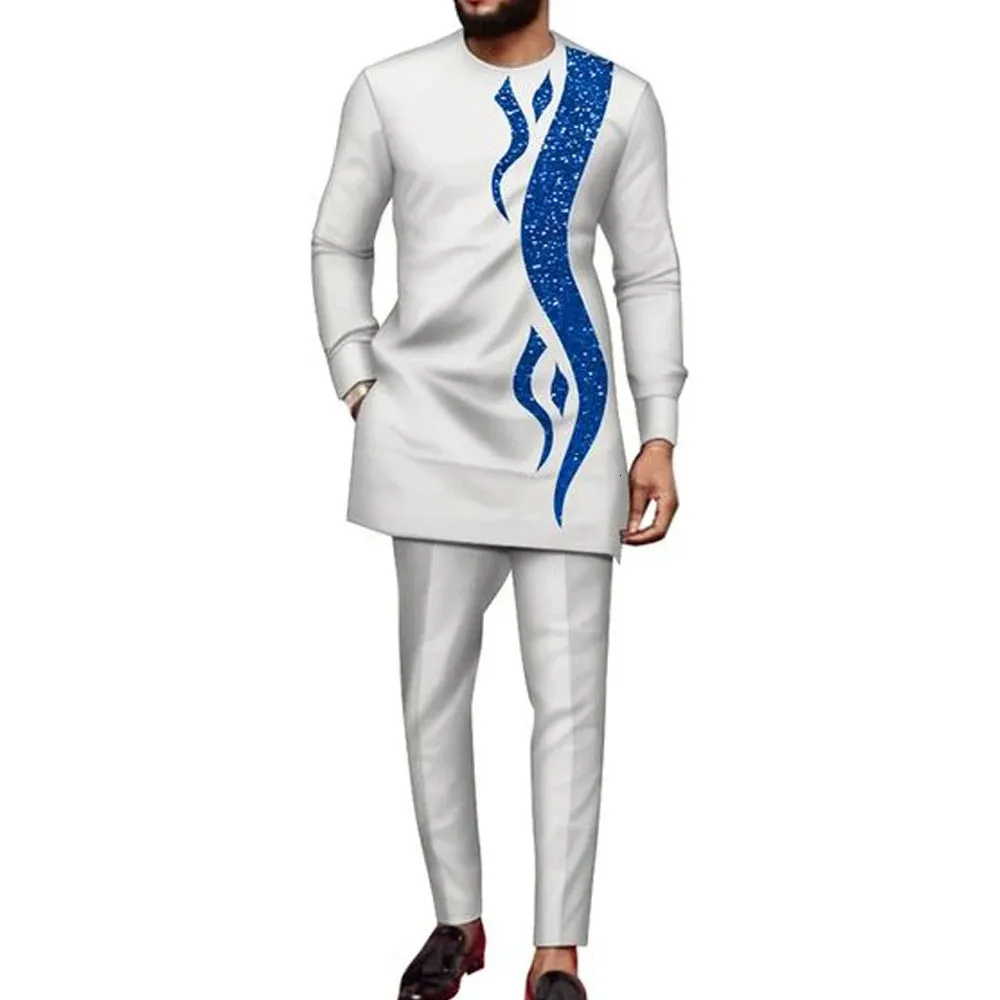 Premium African Men's Kaftan Set: 2-Piece Printed Traditional Fabric Outfit  for Wedding, Ethnic Leisure