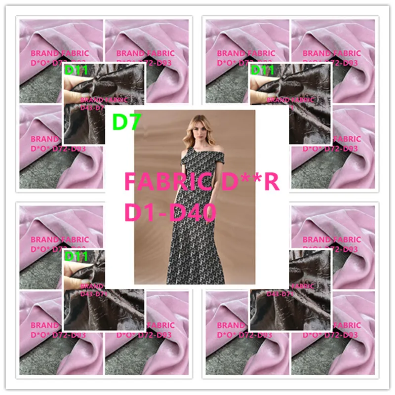 Marca de 50 cm/peça Jacquard Fabric D1-40 Tene-trancheira Trench Coatne Brocade Destact Dress Dress Clother Roupas Designer Tecidos