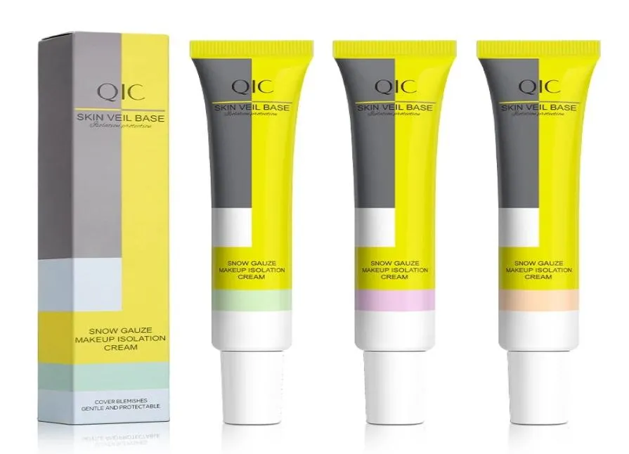 QIC Face Foundation Found Primer Base Изоляция крема для макияжа 3 Цвет для секунды невидимой пор.