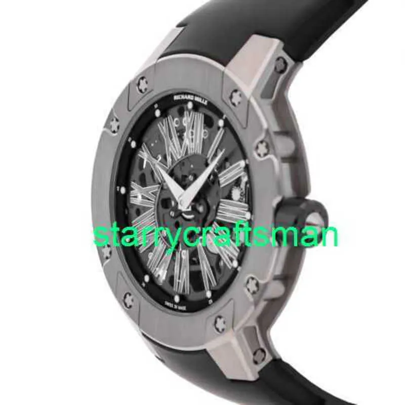 RM Luxury Montres mécanicales Watch Mills RM 033 Extra Flat Automatic Titanium Men Strap Watch RM033 AL TI STU5