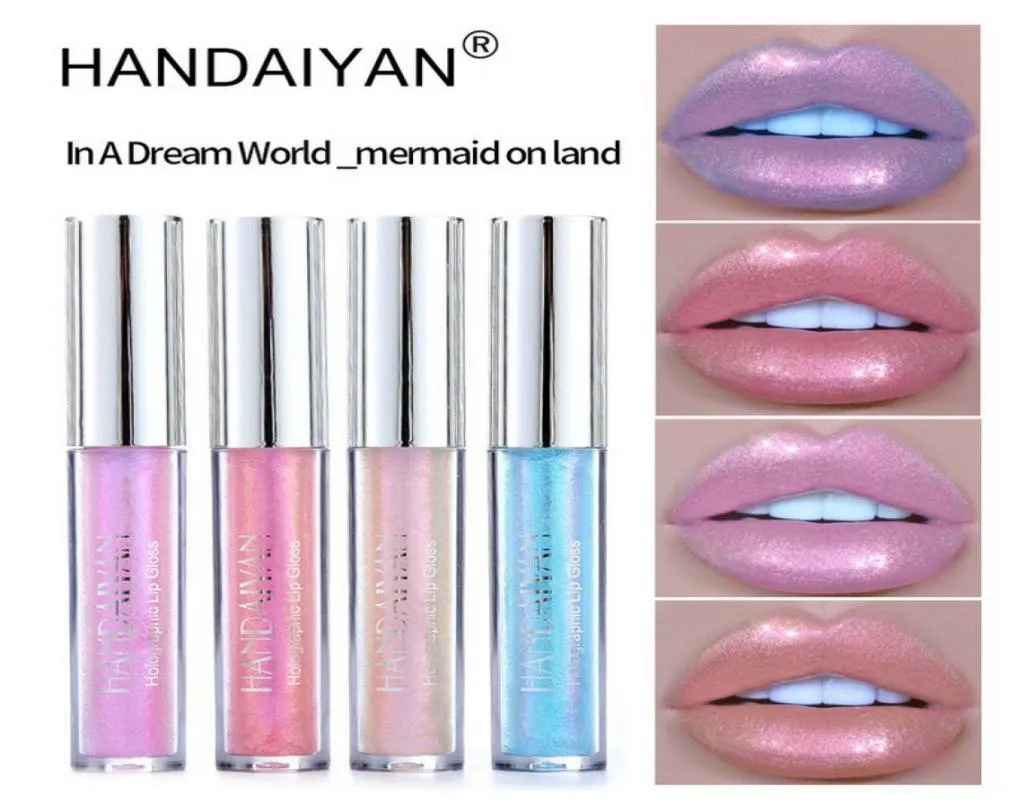 Handaiyan holografische lipgloss glitter vloeistof lipgloss 6 kleur kleur rijke glans voedzame gepolariseerde lange laatste schoonheid lippen make4532725