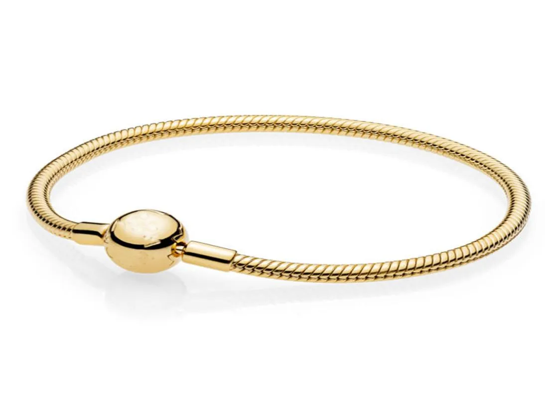 Fashon Top Sell Authentic 925 Серебряного серебряного золота браслет Bracelet Fit Pandora Bracelet Dit European Beads Jewelry Real Silve3660409