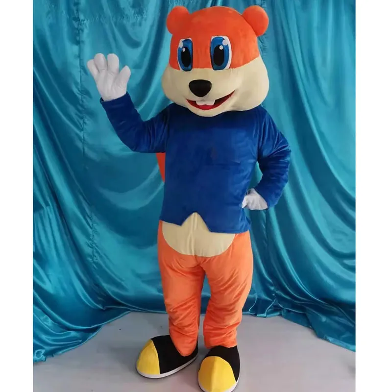 2024 Halloween Orange Squirrel Mascot Costum Aderetes promocionais de figurinos de personagem de personalização de traje de traje